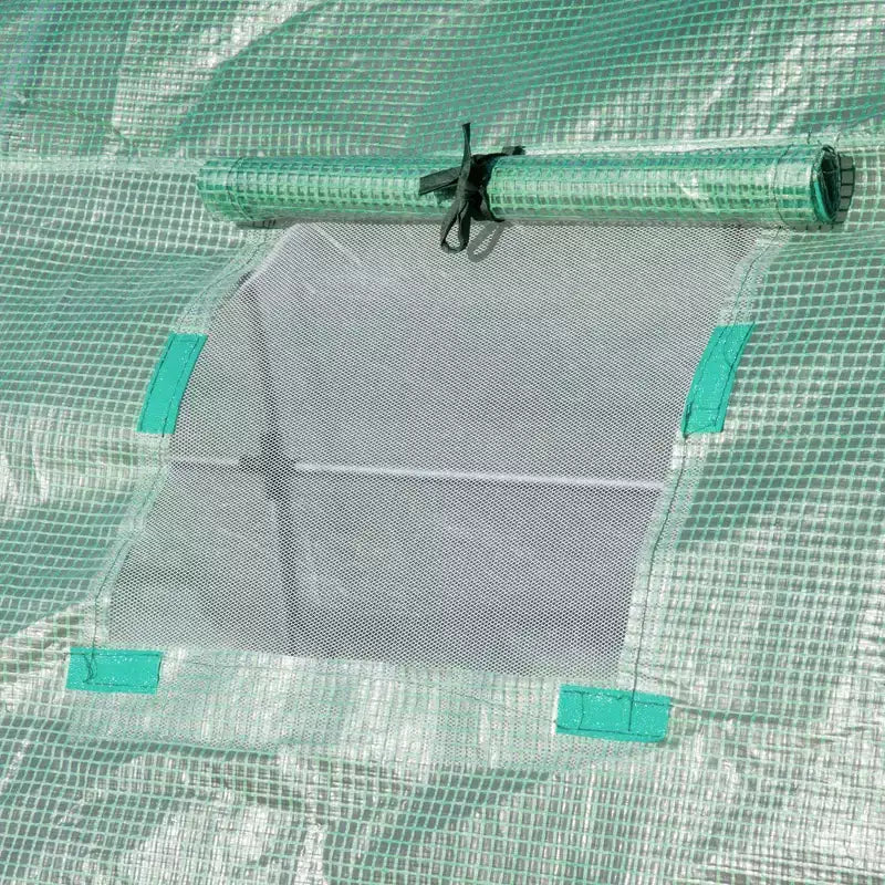 Plastic Greenhouse Cover Replacement, Heavy Duty Waterproof Tarp for Hoop House, Sheeting with 12 Windows, Door & Grid