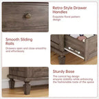 4-Drawer Vintage Dresser with Tapered Legs, Grey Wood Chest of Drawers for Bedroom, Living Room