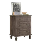 4-Drawer Vintage Dresser with Tapered Legs, Grey Wood Chest of Drawers for Bedroom, Living Room