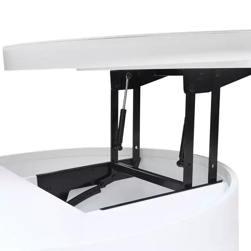 Whisen Modern Lift Top Coffee Table with Hidden Storage and Drawer, Marble and Wood Grain Tabletop - White & Walnut