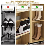 Narrow Rattan Shoe Cabinet - 3 Turn-Over Drawers, 4-Tier Adjustable Shelves, 18-24 Pairs Capacity