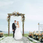 VINGLI Wooden Garden Arbor, Wedding Arch, 6.6ft Arch Backdrop Stand for Ceremony, Wood Trellis for Plant Climbing, Christmas Decor Pergola