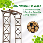 VINGLI Wooden Garden Arbor, Wedding Arch, 6.6ft Arch Backdrop Stand for Ceremony, Wood Trellis for Plant Climbing, Christmas Decor Pergola