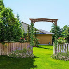 VINGLI Wooden Garden Arbor, Wedding Arch, 6.6ft Arch Backdrop Stand for Ceremony, Wood Trellis for Plant Climbing, Christmas Decor Pergola
