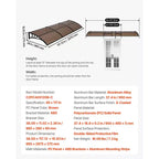 VEVOR Awnings for Door Entrance, 38 x 117 in, Exterior Front Door Window Awnings with Drainage & ABS Bracket, Rain Snow Sun Protection, Brown