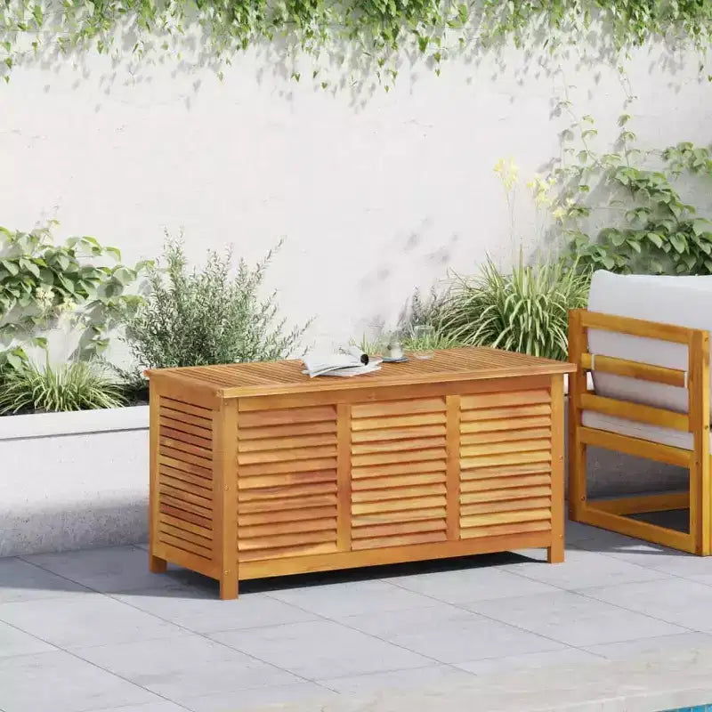 vidaXL Garden Storage Box with Louver Outdoor Patio Furniture Solid Wood Acacia