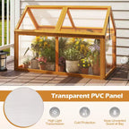 Costway Wood Cold Frame Greenhouse w/Transparent Panels Adjustable Roof Indoor Outdoor