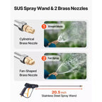 VEVOR Industrial Sprayer, 4.5 Gallons Large Capacity, Stainless Steel Concrete Sprayer with Ergonomic Handle & Removable Cart, 48 & 120 Hose,Orange