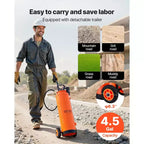 VEVOR Industrial Sprayer, 4.5 Gallons Large Capacity, Stainless Steel Concrete Sprayer with Ergonomic Handle & Removable Cart, 48 & 120 Hose,Orange