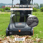 VIYET 21 Push Lawn Sweeper, 3.5 cu.ft Mesh Bag, Heavy-Duty Steel Grass Leaf Collector with 2 Brushes & Plastic Wheels for Lawn Garden Yard