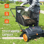 VIYET 21 Push Lawn Sweeper, 3.5 cu.ft Mesh Bag, Heavy-Duty Steel Grass Leaf Collector with 2 Brushes & Plastic Wheels for Lawn Garden Yard