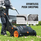 VIYET 21 Push Lawn Sweeper, 3.5 cu.ft Mesh Bag, Heavy-Duty Steel Grass Leaf Collector with 2 Brushes & Plastic Wheels for Lawn Garden Yard