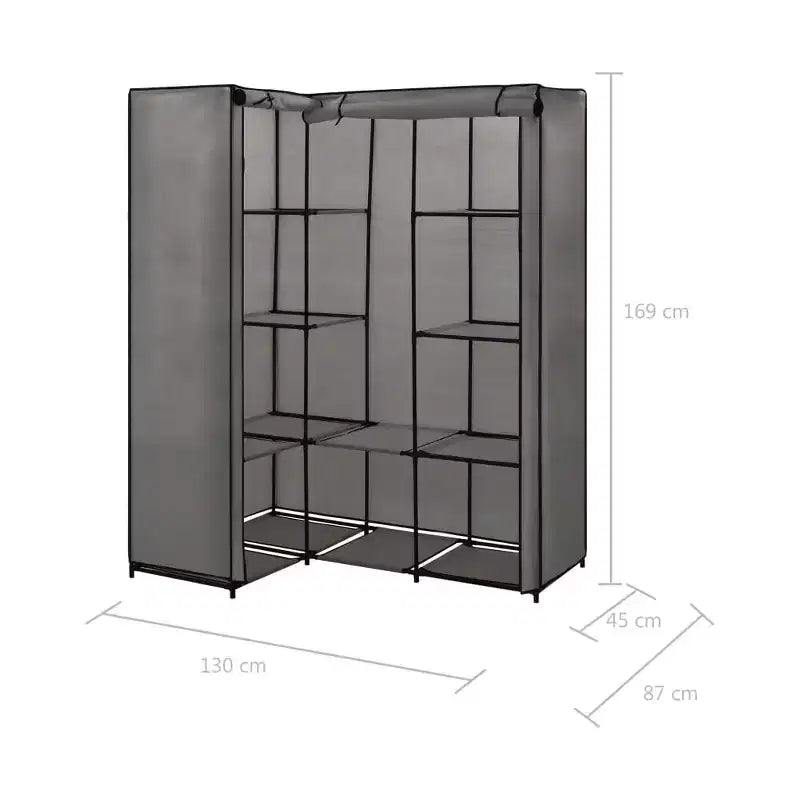vidaXL Closet Corner Wardrobe Bedroom Closet Freestanding Clothing Rack Rail