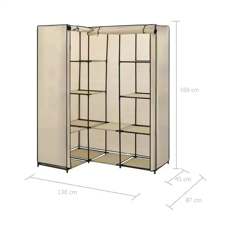 vidaXL Closet Corner Wardrobe Bedroom Closet Freestanding Clothing Rack Rail