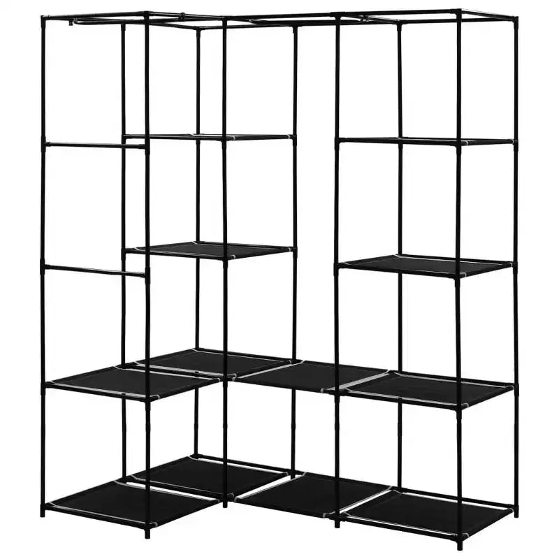 vidaXL Closet Corner Wardrobe Bedroom Closet Freestanding Clothing Rack Rail