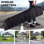 12'x12' Outdoor Gazebo Canopy Tent with 2-Tiered Vented Top, Mosquito Netting & Curtains, Pop Up Shelter for Patio & Backyard