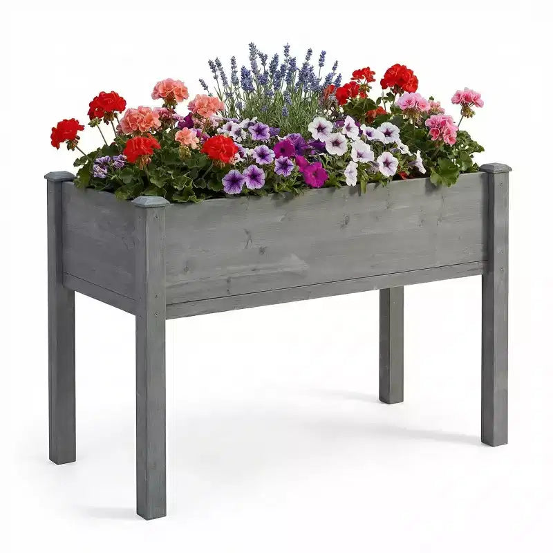 Large Raised Garden Bed with Legs, 48 L x 24 W x 30 H, Made of Solid Wood