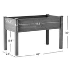 Large Raised Garden Bed with Legs, 48 L x 24 W x 30 H, Made of Solid Wood