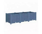 Blue Plastic Raised Garden Bed with Drainage Holes for Indoor/Outdoor Use, 47.2x15.7x14.6 inch