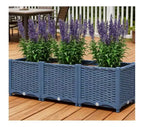 Blue Plastic Raised Garden Bed with Drainage Holes for Indoor/Outdoor Use, 47.2x15.7x14.6 inch