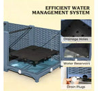 Blue Plastic Raised Garden Bed with Drainage Holes for Indoor/Outdoor Use, 47.2x15.7x14.6 inch