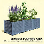 Blue Plastic Raised Garden Bed with Drainage Holes for Indoor/Outdoor Use, 47.2x15.7x14.6 inch