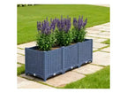Blue Plastic Raised Garden Bed with Drainage Holes for Indoor/Outdoor Use, 47.2x15.7x14.6 inch