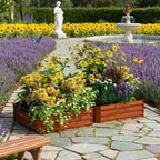 Set of 2 Dark Brown Galvanized Steel Raised Garden Beds, 39.25x39.25x11.75 inch