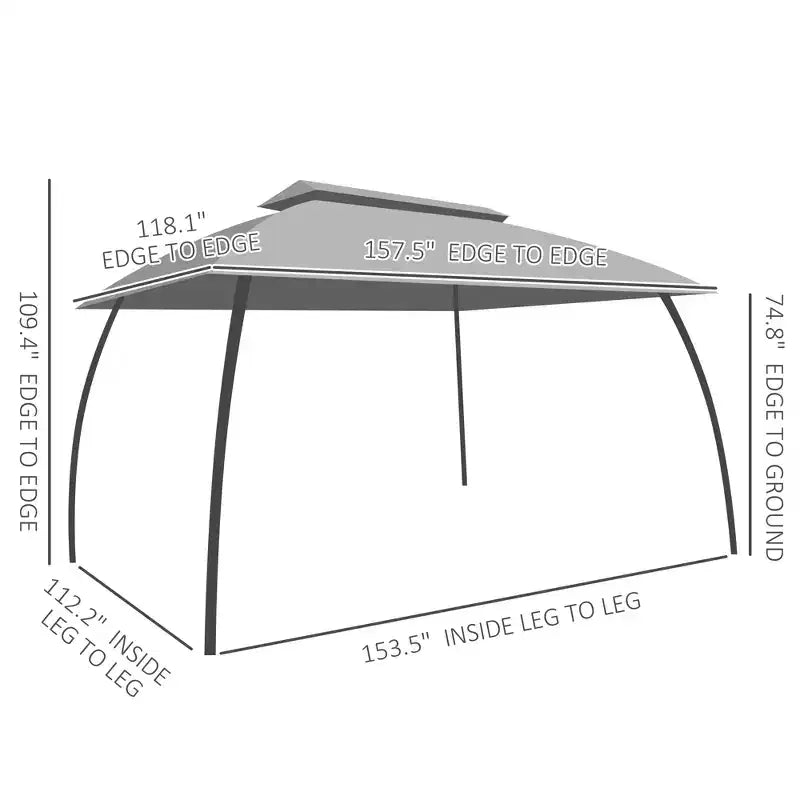 Outdoor Gazebo Canopy Shelter,Patio Gazebo,with Netting,Vented Roof