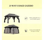 Outdoor Gazebo Canopy Shelter,Patio Gazebo,with Netting,Vented Roof