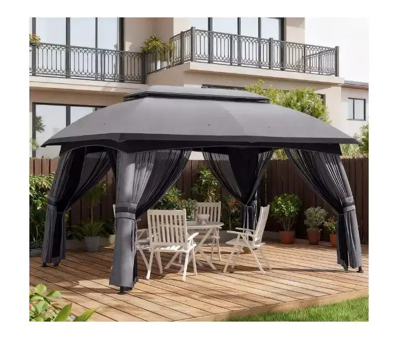Outdoor Gazebo Canopy Shelter,Patio Gazebo,with Netting,Vented Roof
