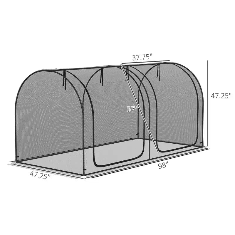 Plant Protection Tent,Crop Cage with Two Zippered Doors,Storage Bag and Ground Stakes, for Garden,Yard,Lawn