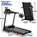 Portable Treadmill with Incline, 3.25HP Walking Pad with Handle Bar, 3-in-1 Foldable Treadmill for Home Office Small Space with Quiet Brushless