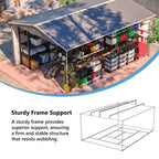 10 x 14 FT Outdoor Metal Storage Shed, Large Garden Shed Tool Shed with 3 Lockable Doors & Side Door, 4 Air Vents
