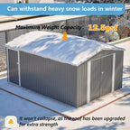 10 x 14 FT Outdoor Metal Storage Shed, Large Garden Shed Tool Shed with 3 Lockable Doors & Side Door, 4 Air Vents