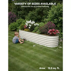 Galvanized Steel Raised Garden Beds, Rust-Resistant, Easy Assembly, for Outdoor Vegetables/Flowers, Beige, 2 Pcs, Available in Multiple Sizes