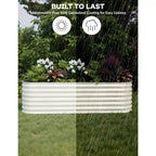Galvanized Steel Raised Garden Beds, Rust-Resistant, Easy Assembly, for Outdoor Vegetables/Flowers, Beige, 2 Pcs, Available in Multiple Sizes