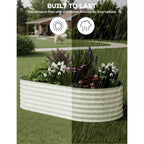 Galvanized Steel Raised Garden Beds, Rust-Resistant, Easy Assembly, for Outdoor Vegetables/Flowers, Beige, 2 Pcs, Available in Multiple Sizes