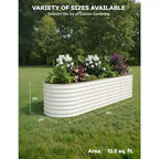 Galvanized Steel Raised Garden Beds, Rust-Resistant, Easy Assembly, for Outdoor Vegetables/Flowers, Beige, 2 Pcs, Available in Multiple Sizes