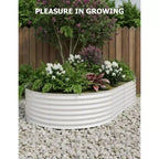 Galvanized Steel Raised Garden Beds, Rust-Resistant, Easy Assembly, for Outdoor Vegetables/Flowers, Beige, 2 Pcs, Available in Multiple Sizes