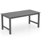 Costway HDPE Outdoor Dining Table for 6 Person 67 Patio Table w/ Wood-Like Tabletop