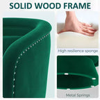 Mid Century Swivel Accent Chair 360 Green Upholstered Barrel Chair with Lumbar Pillow