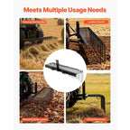 VEVOR 60 in Tow Behind Landscape Rake, 3 Point Hitch Lawn Dethatcher Rake, 26 Spring Steel Tines, for Category 1 Tractors, Rust-Resistant, Black