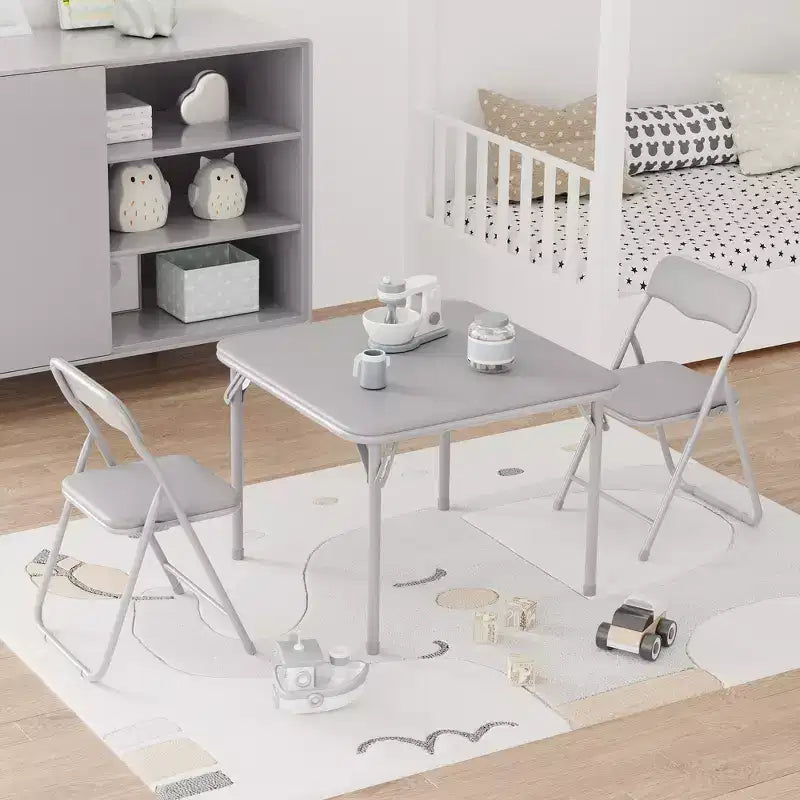 Folding Kids Table and Chair Set, Portable Activity Furniture, Metal Frame, for Classroom