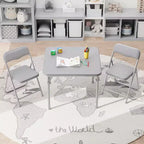 Folding Kids Table and Chair Set, Portable Activity Furniture, Metal Frame, for Classroom