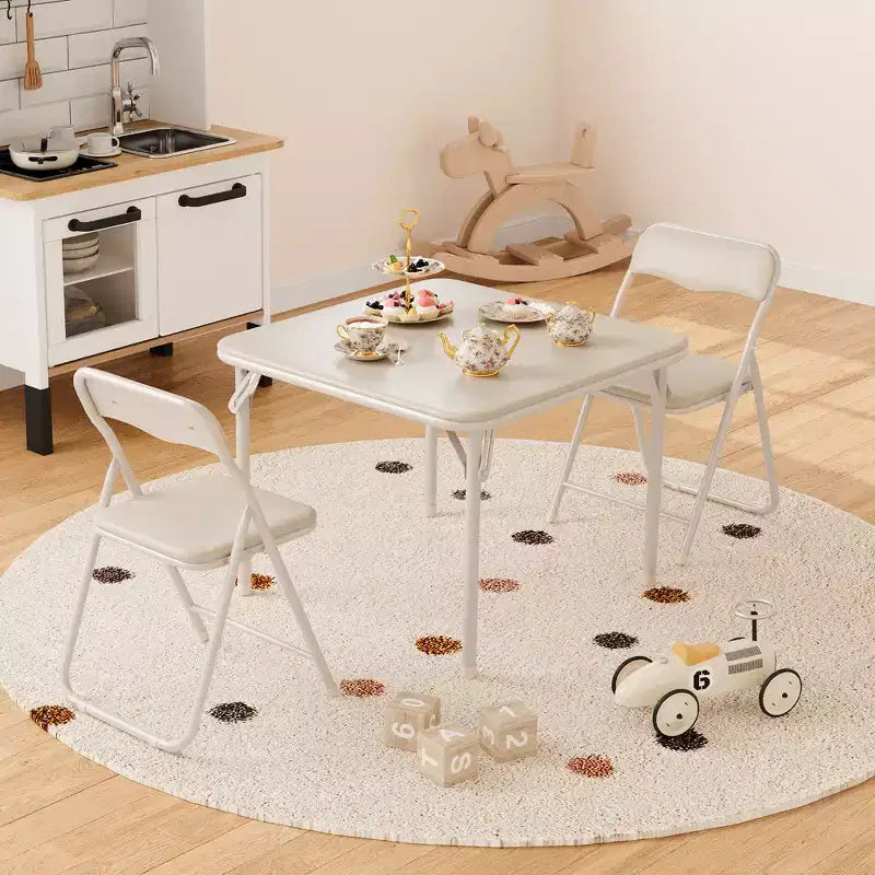Folding Kids Table and Chair Set, Portable Activity Furniture, Metal Frame, for Classroom