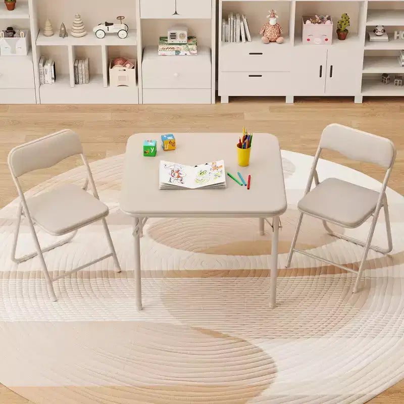 Folding Kids Table and Chair Set, Portable Activity Furniture, Metal Frame, for Classroom