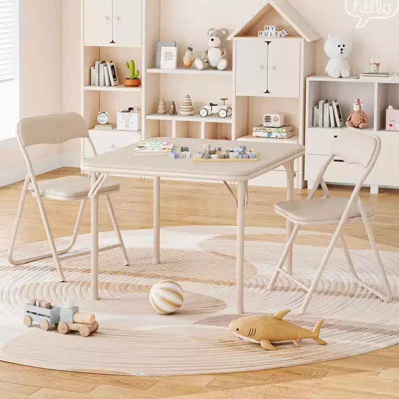 Folding Kids Table and Chair Set, Portable Activity Furniture, Metal Frame, for Classroom