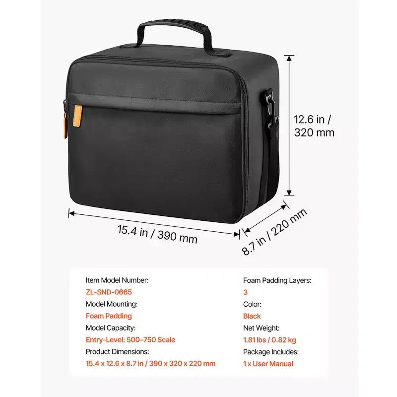 VEVOR Miniature Storage Carrying Figure Bag, Fits for 1:500-1:750 Scale Models,Miniature Transport Bag with Shoulder Strap, (Minis Not Included),Black