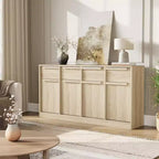62.4 Sideboard Buffet Cabinet, Large Coffee Cabinet with 4 Doors & 4 Drawers, Modern Storage Cabinet with Adjustable Shelves,Wood Coffee Bar Station